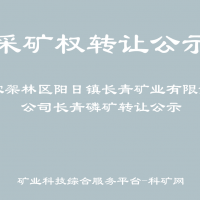 神农架林区阳日镇长青矿业有限责任公司长青磷矿转让公示