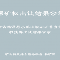 甘肃省临泽县小孤山蛭石矿普查探矿权挂牌出让结果公示