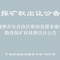 新疆维吾尔自治区和田县甜水海锂矿勘查探矿权挂牌出让公告