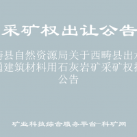 西畴县自然资源局关于西畴县出水口普通建筑材料用石灰岩矿采矿权挂牌公告