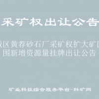 水城区黄荐砂石厂采矿权扩大矿区范围新增资源量挂牌出让公告