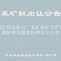 水城区恒安砂石厂采矿权扩大矿区范围新增资源量挂牌出让公告