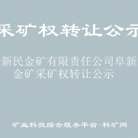 阜新新民金矿有限责任公司阜新新民金矿采矿权转让公示