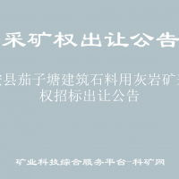 兴安县茄子塘建筑石料用灰岩矿采矿权招标出让公告