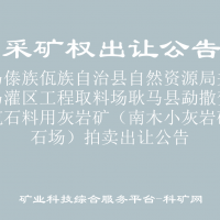 耿马傣族佤族自治县自然资源局关于耿马灌区工程取料场耿马县勐撒贺海建筑石料用灰岩矿（南木小灰岩矿采石场）拍卖出让公告