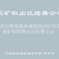 柳州市自然资源和规划局2023年第6期采矿权挂牌出让结果公示