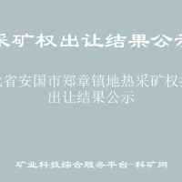 河北省安国市郑章镇地热采矿权拍卖出让结果公示