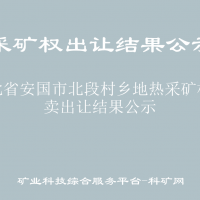 河北省安国市北段村乡地热采矿权拍卖出让结果公示