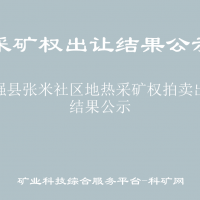 枣强县张米社区地热采矿权拍卖出让结果公示