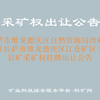 拉萨市堆龙德庆区自然资源局西藏自治区拉萨市堆龙德庆区江仓矿区大理岩矿采矿权挂牌出让公告