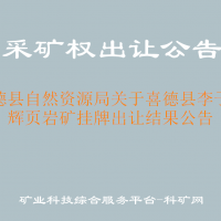 喜德县自然资源局关于喜德县李子腾辉页岩矿挂牌出让结果公告